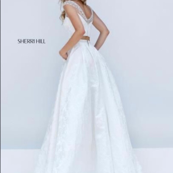 Authentic white Sheri Hill two piece dress! - Picture 3 of 5